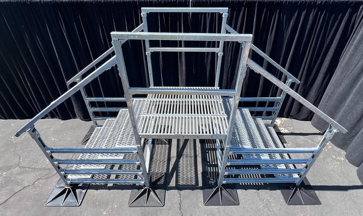 Used Vestil COL-AL-6-56-23 6 Step Steel Crossover Ladder