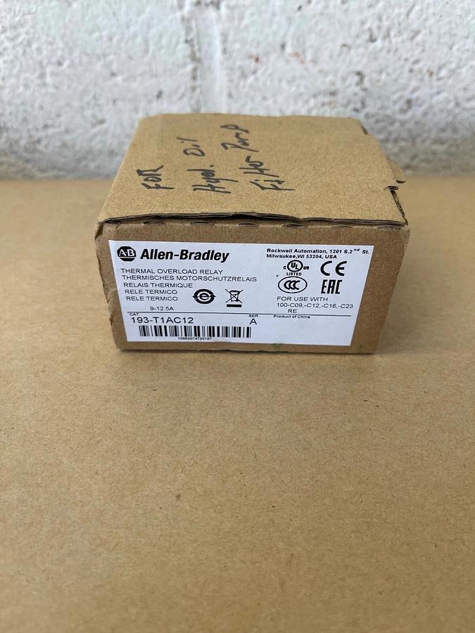 Used Allen-Bradley 193-T1AC12 Thermal Overload Relay, Series A, 9-12.5 Setting Range