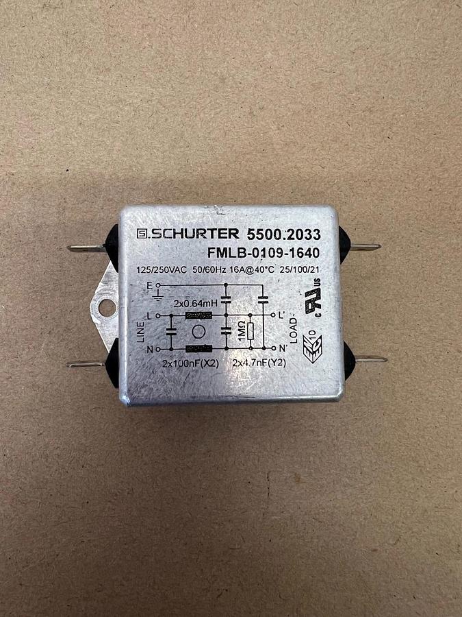 Used Shurter 5500.2033 125/250VAC, 50/60Hz Filter - Lot of 5