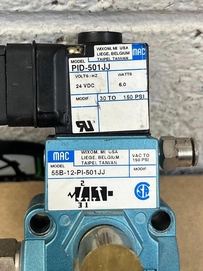 Used MAC 55B-12-PI-501JJ Solenoid Valve