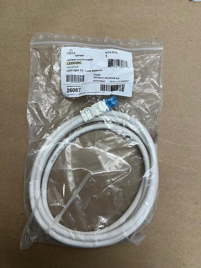 Used NVent Hoffman LEDD20C LED Light DC Cord 2000mm *NEW*