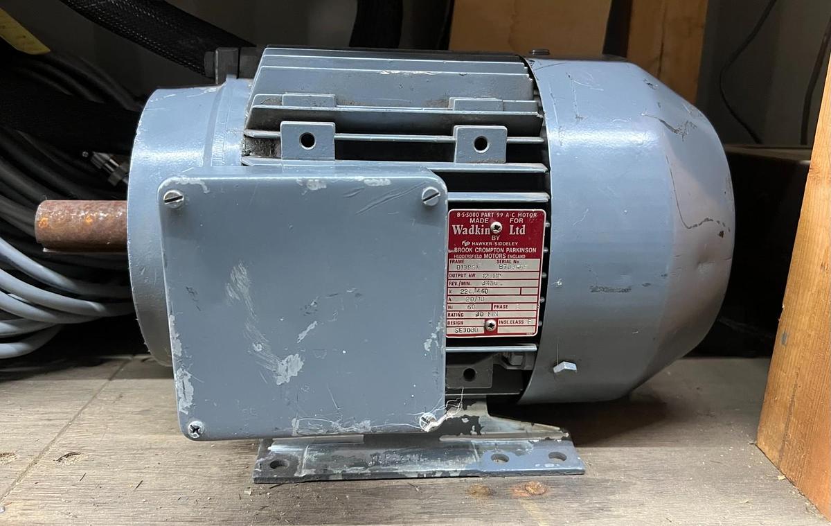 Used Brook Crompton SE308D D132SA, 3PH, 60Hz, 3480 Rev/Min, 220/440V, 12Hp Motor
