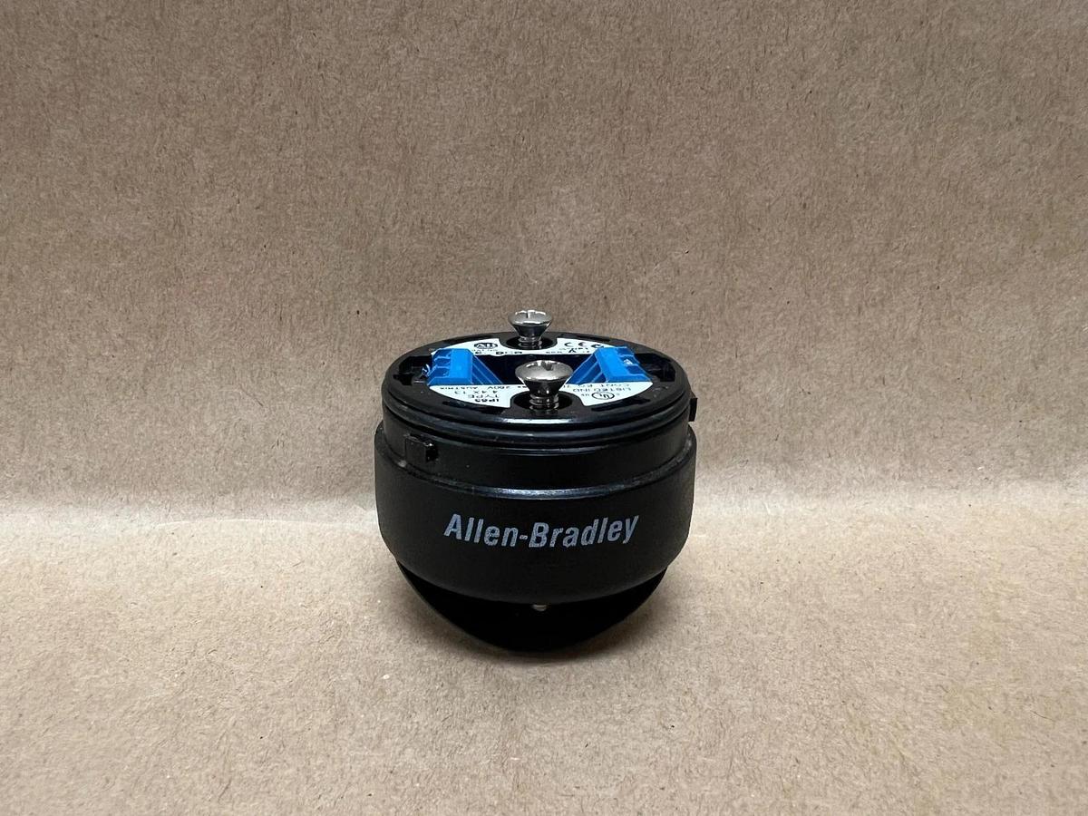 Used Allen Bradley 855E-24TL4 Red Stack Light w/ 855E-B24SA3 Alarm and 855E-BCB Base