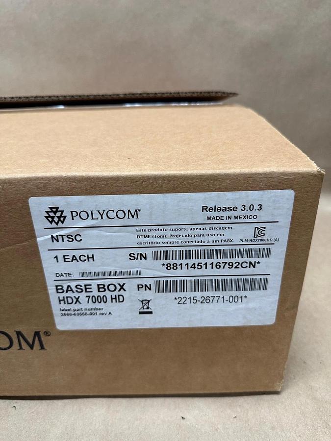 Used POLYCOM 2215-26771-001 HDX 7000 HD Base Box *NEW*