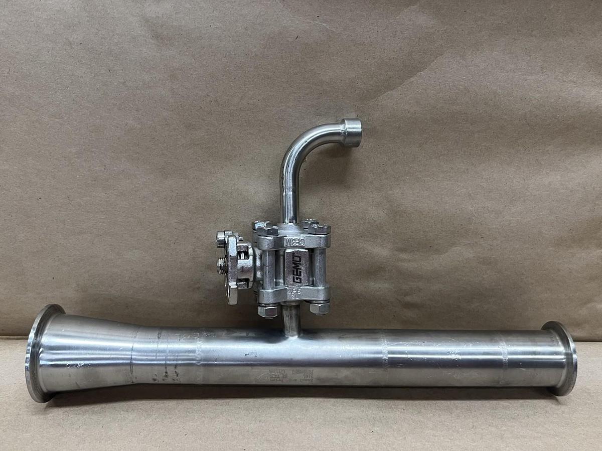 Used Gemü Series 77 DN 15-1/2" Sanitary SS Spool Assembly