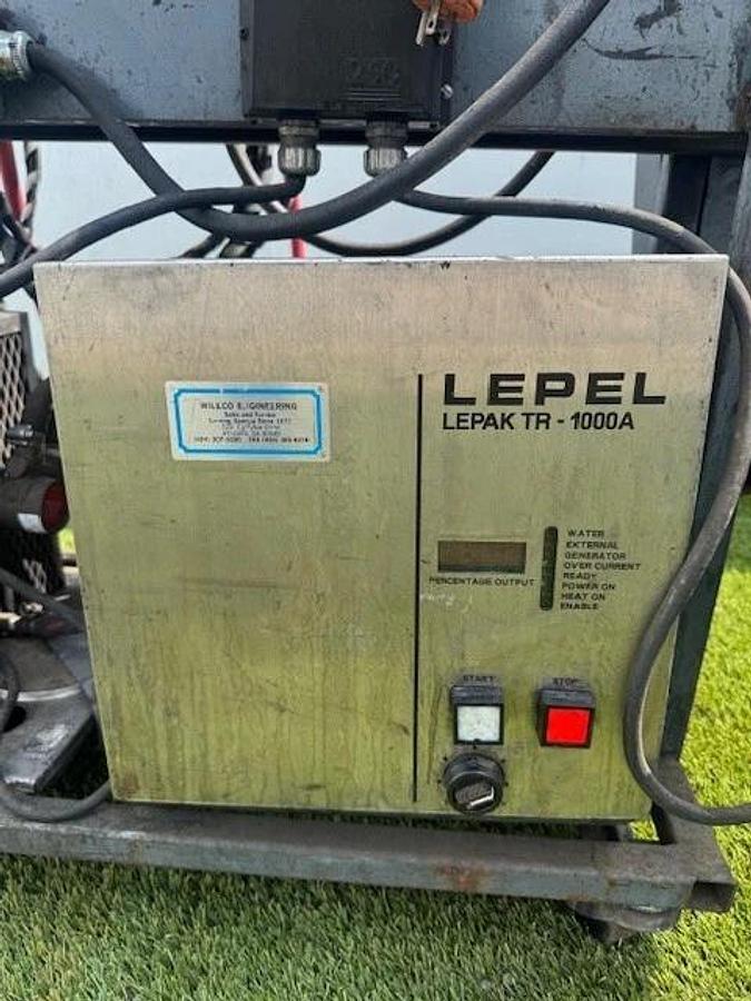 Used Lepel Conveyor 6" W, 52” L, TR-1000A 1/2Hp DC Motor, PPS Induction Sealer