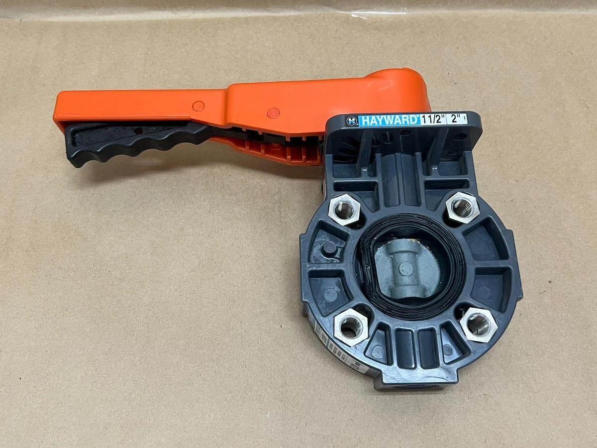 Used Hayward LB87 316 SS, PVC Body, 1-1/2"/2" Butterfly Valve