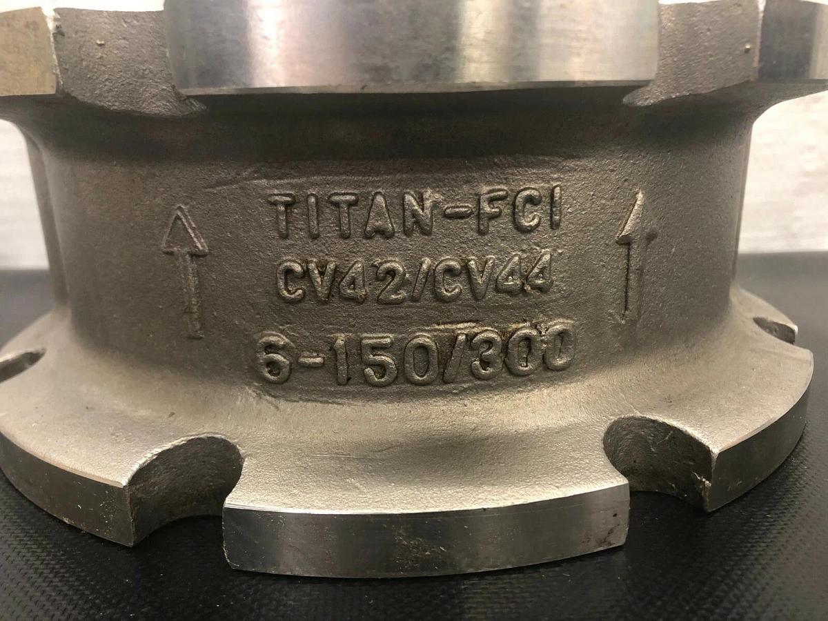 Used Titan Flow Controls CV42 Stainless Steel Dual Disk Check Valve, 6.5” Diameter