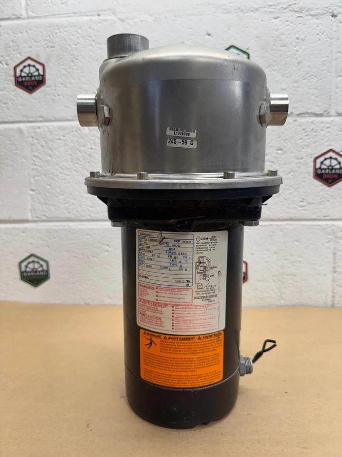 Used Century C48C04Z01 1/2Hp Pump Motor @ 3450 RPM w/ 3-Way Head, 9.8/4.9A, 115/230V