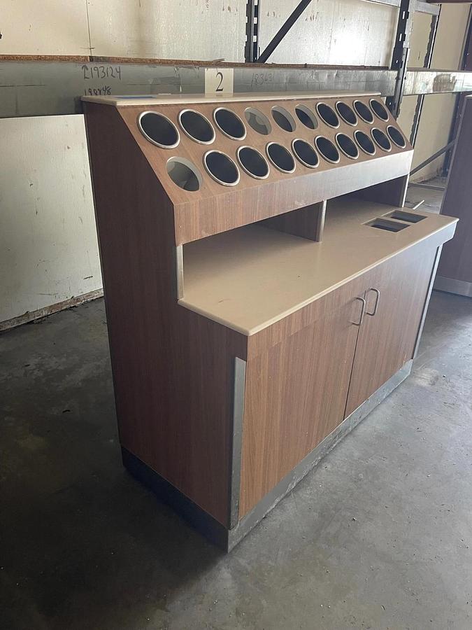 Used Custom Rolling Condiment Holder/Cabinet