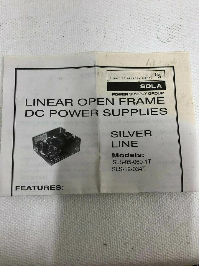 Used Sola SLA-12-034T Regulated Power Supply