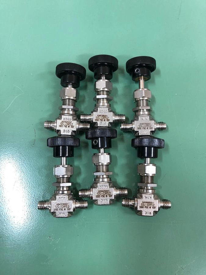 Used Swagelok SS-0RS2 Bonnet Needle Valve 1/8” Tube Fitting - Lot of 6