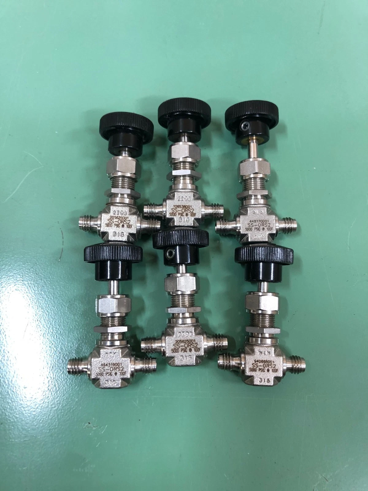 Used Swagelok SS-0RS2 Bonnet Needle Valve 1/8” Tube Fitting - Lot of 6
