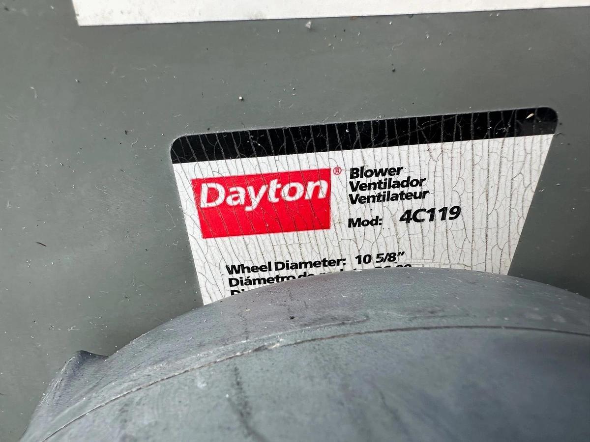 Used Dayton 3KW288 1.5Hp Motor @ 1750RPM w/ 4C119 10-5/8” Wheel Diameter Blower