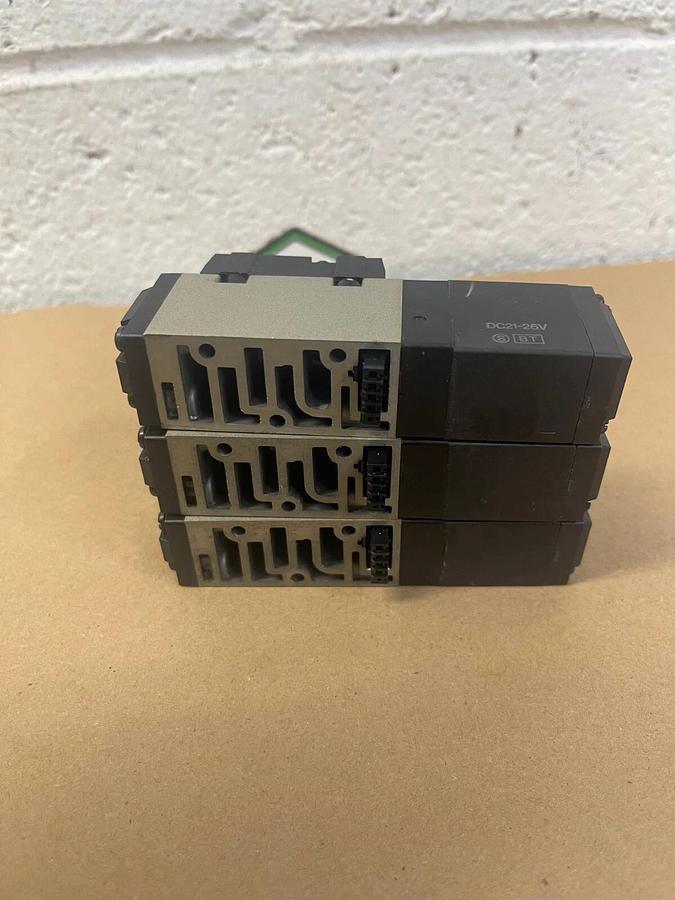 Used SMC NVFS2100-5FZ Pneumatic Solenoid Valves - Lot of 3