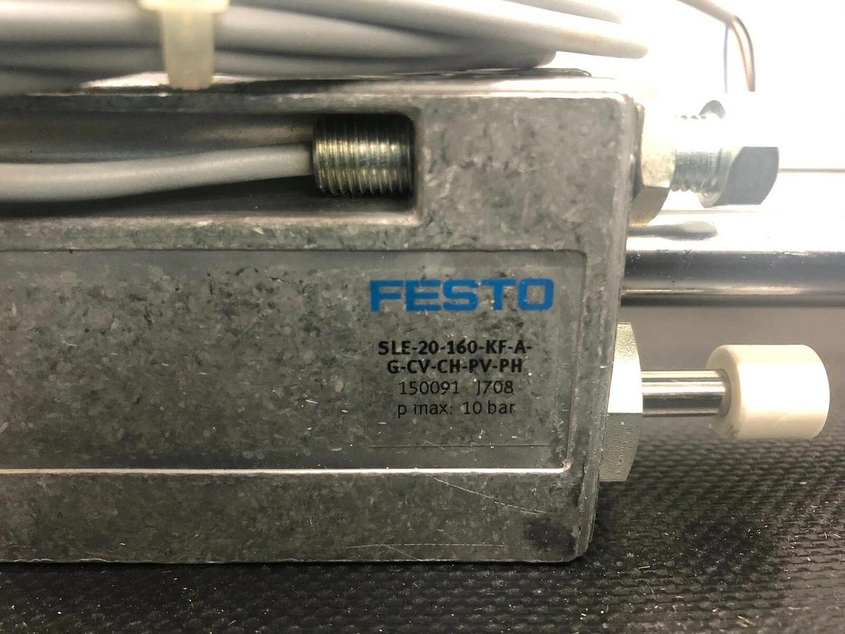 Used Festo SLE-20-160-KF-A-G-CV-CH-PV-PH Guided Linear Actuator