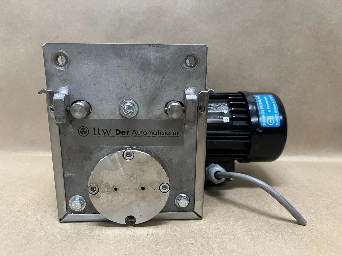 Used RGM RF0.09/4-71 3Ph 1350RPM Gear Motor TTW-Thermo-Technik, VA-40 Automation Unit