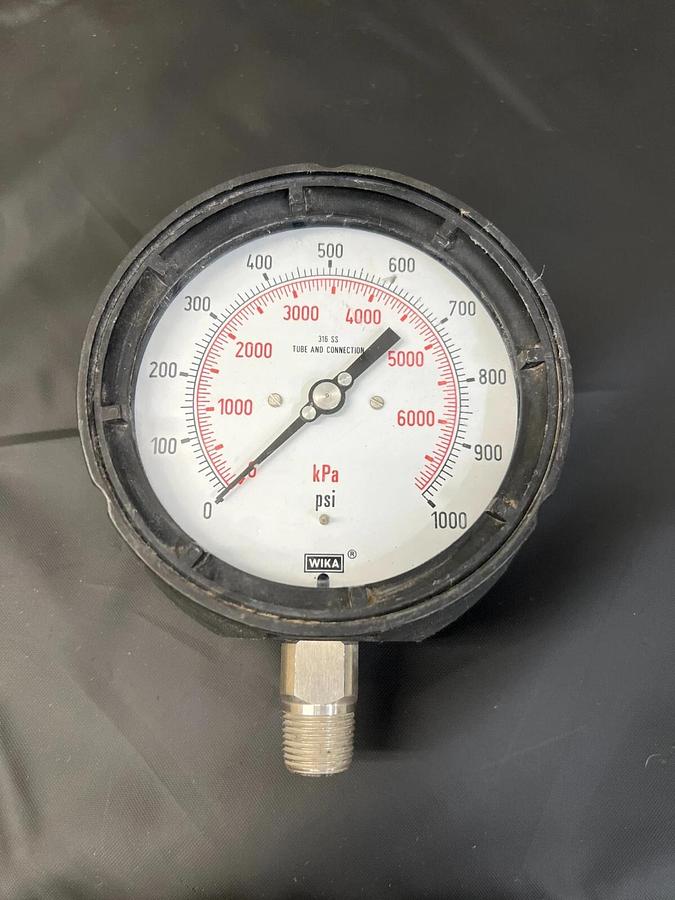 Used Wika 316 SS 1000 PSI/ 6000 kPa Gauge