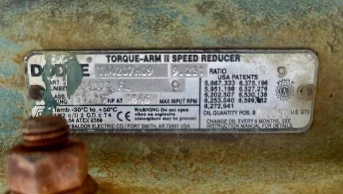 Used Dodge TA4207H09 Speed Reducer, Ratio 9.231 w/ North American Elec 15HP, 1765RPM