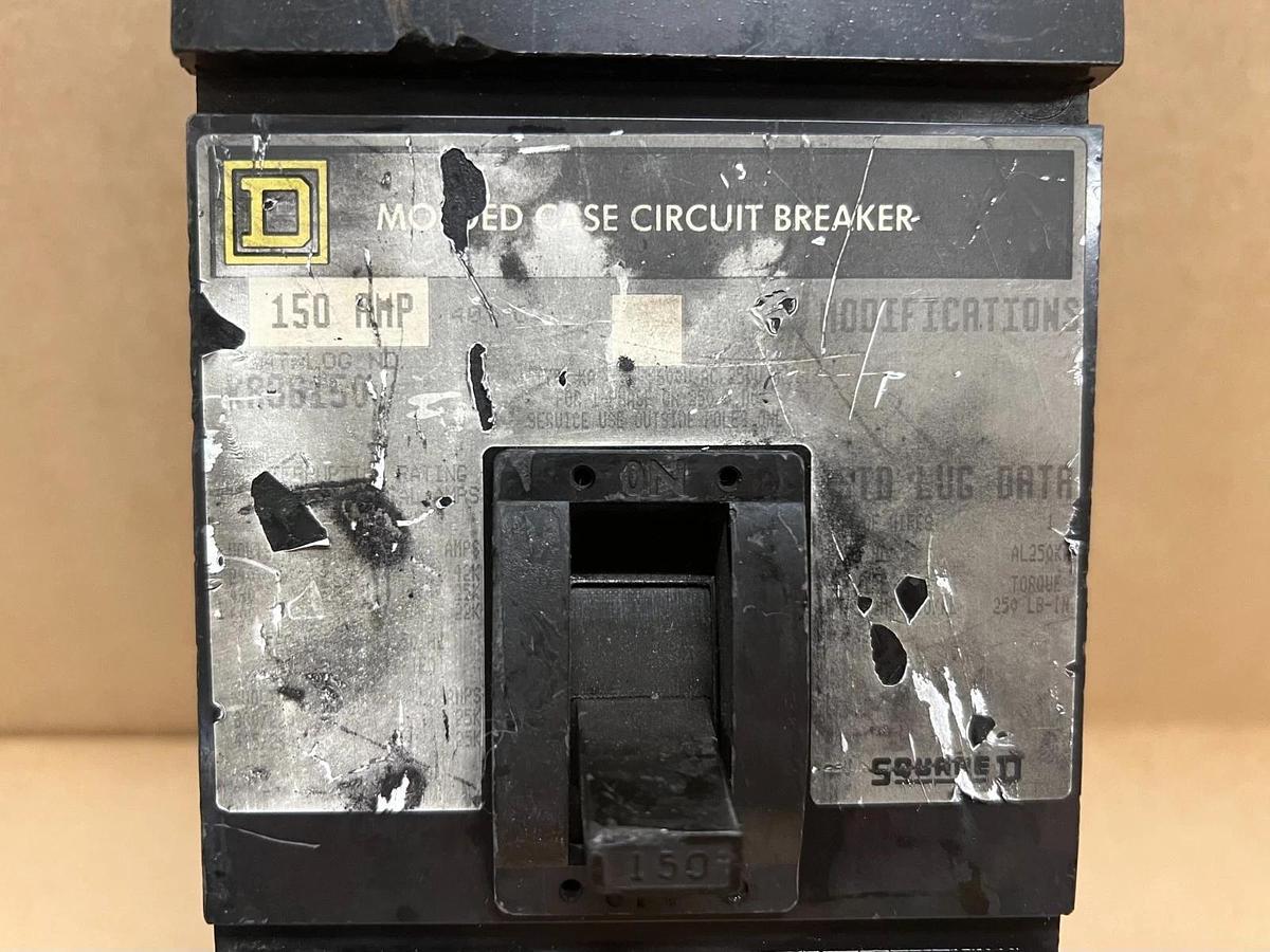 Used Square D KA36150 150A, 600V, J Pole Circuit Breaker, 3 Pole Unit PARTS