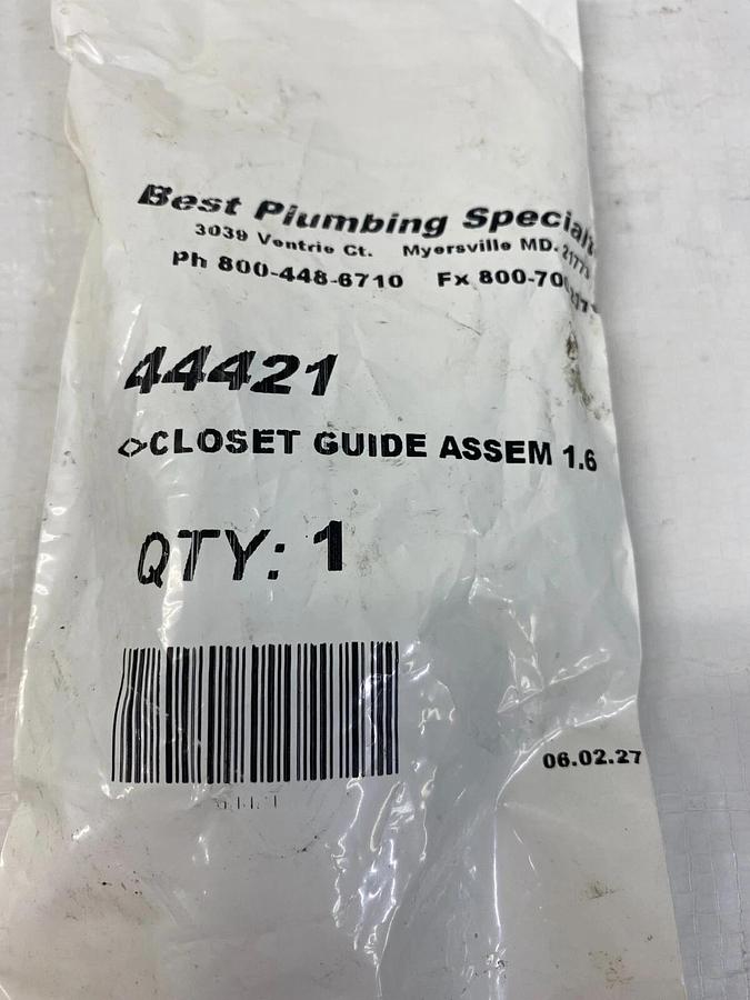 Used Best Plumbing Specialties 44421 Closet Guide Assem