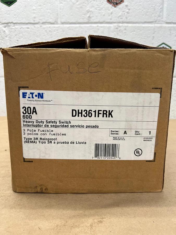 Used Eaton DH361FRK 30A Heavy Duty Safety Switch