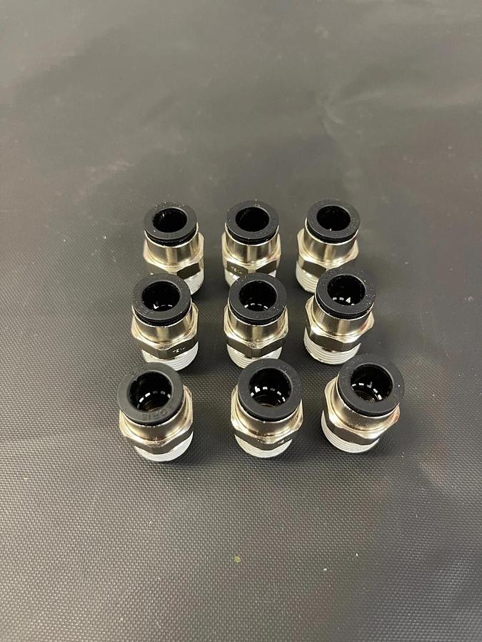 Used Legris Push-to-Connect Tube Fitting, Connector, 3/8” Thread, 3/8" OD, 290 PSI