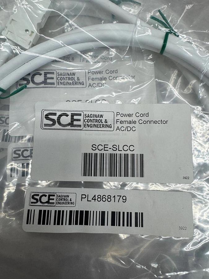 Used Saginaw Control & Engineering SCE-SLCC Female Connector Power Cord (Lot of 6)