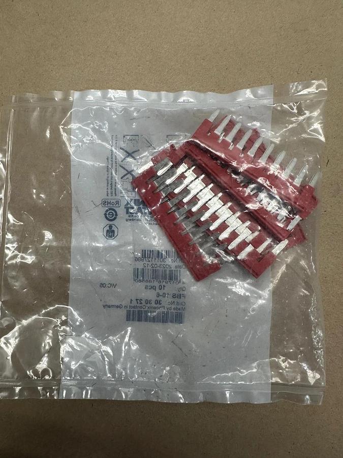 Used Phoenix Contact FBS 10-6 Plug-In Bridge, 10 Pack *FACTORY SEALED*