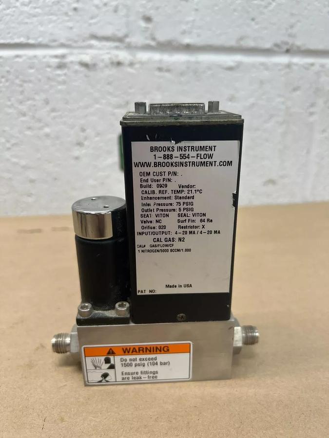 Used Brooks SLA5850S1BAB1C2A1 Delta Smart Mass Flow, 5000 SCCM, Nitrogen