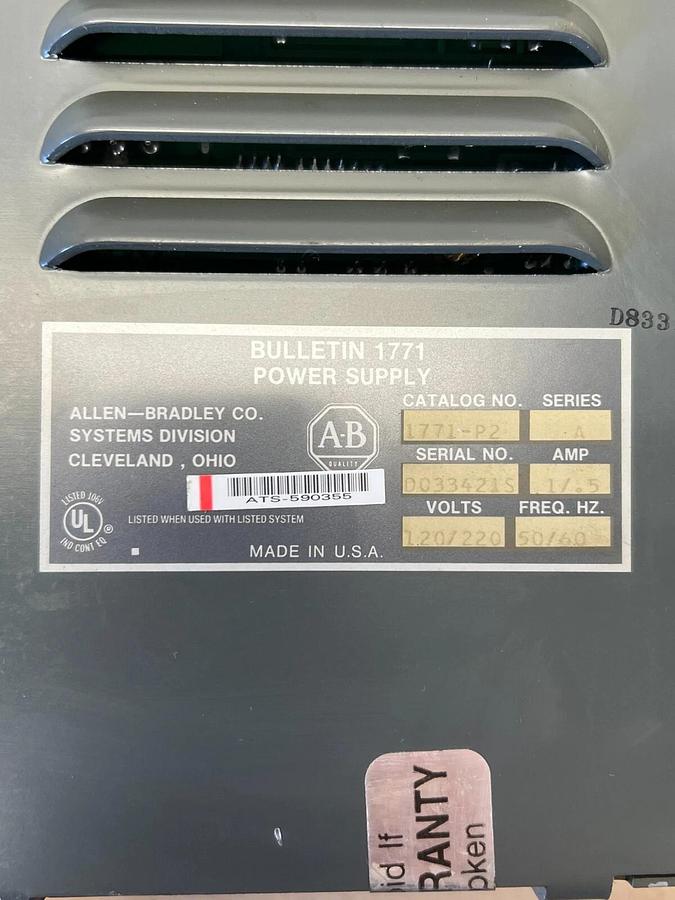 Allen Bradley 1771-P2 75VA Power Supply