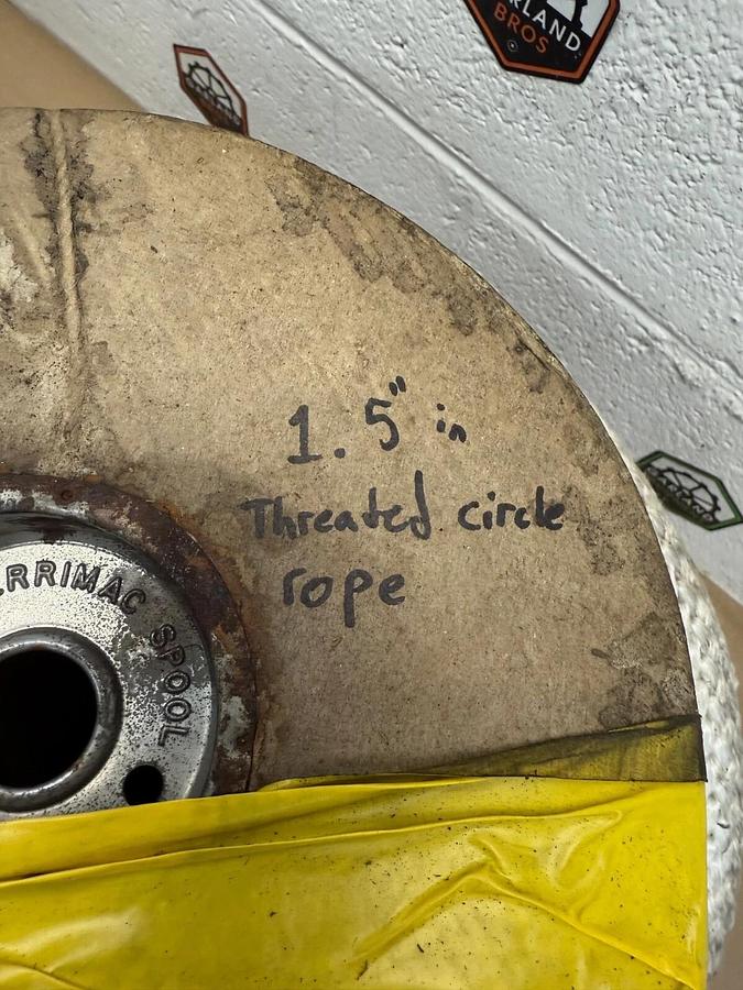 Used 79’ 6” Polyester Threaded Surge Rope, 1.5” Thick Rope