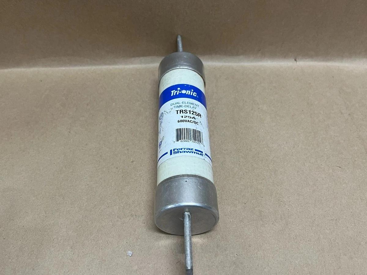 Used Ferraz Shawmut TRS125R Tri-onic 125A 600VAC/DC Dual-Element Time-Delay, Lot of 3