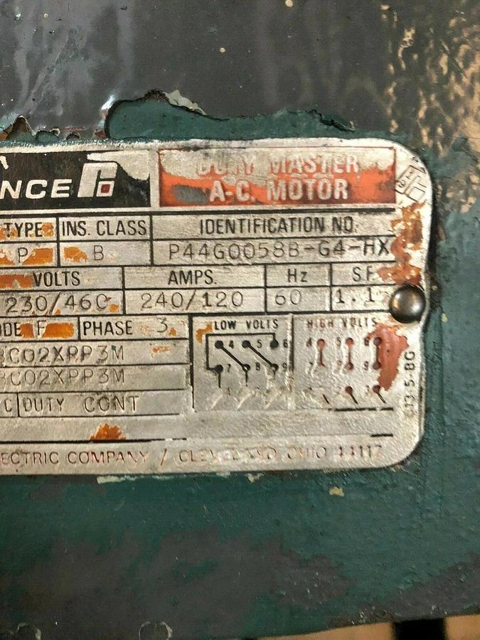 Used Reliance Electric 100HP 1180 RPM Electric Motor, Frame: 444TS