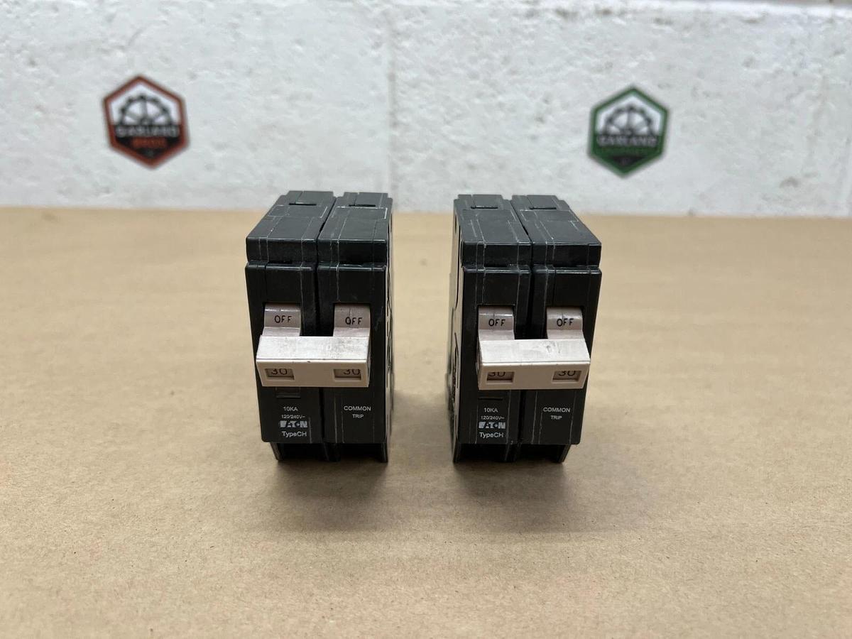 Used Eaton M1641 2 Pole Circuit Breaker, 30A - Lot of 2