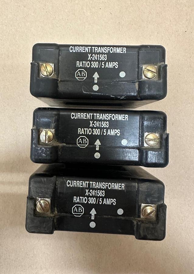 Used Allen Bradley X-241563 Current Transformer, Ratio 300/5 A - Lot of 3