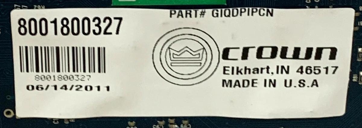 Used Crown DCPN q-HiQNet GIQPIPCN Circuit Board Amp