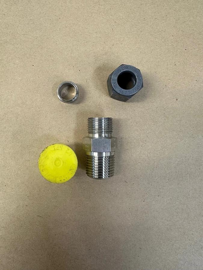 Used Swagelok SS45 3/4” Male to 5/8” Fitting - Lot of 9