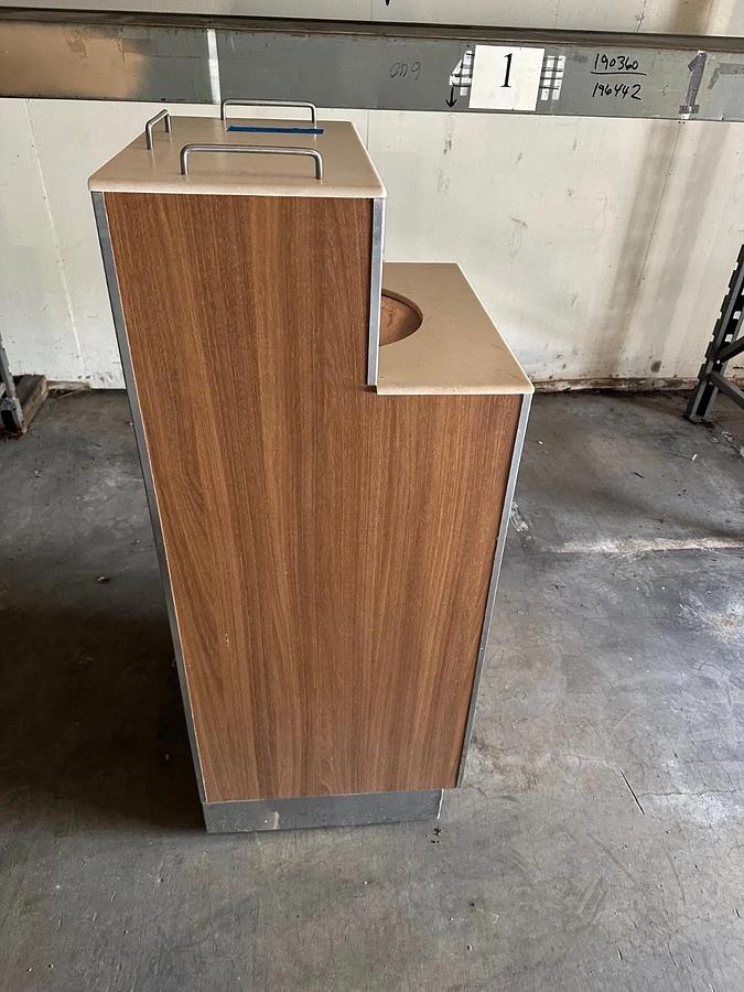 Used Custom Single Trash Rolling Cart