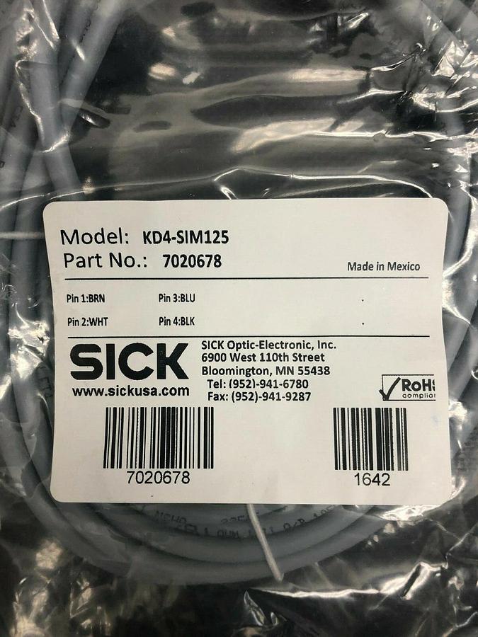 Used Sick KD4-SIM125, Part # 7020678 Cable