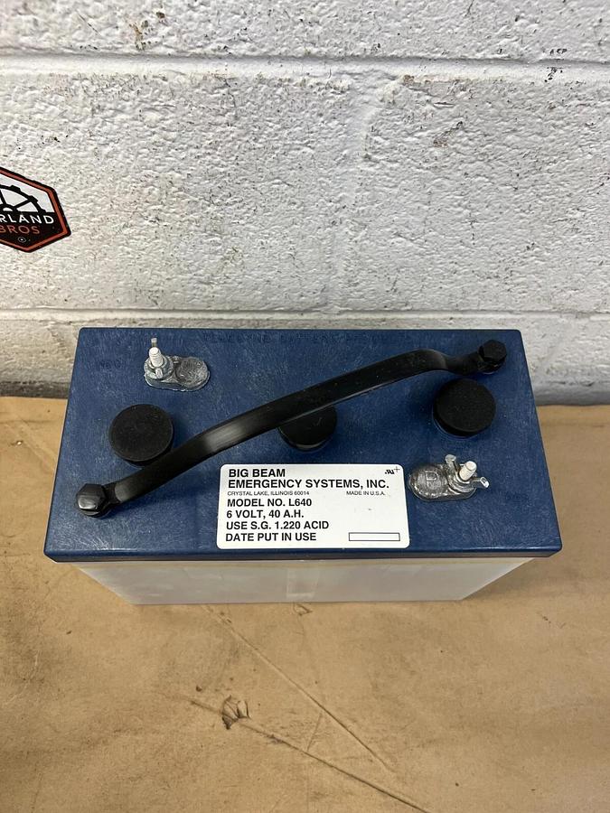Used Big Beam Emergency Systems L640 Lead Acid Battery