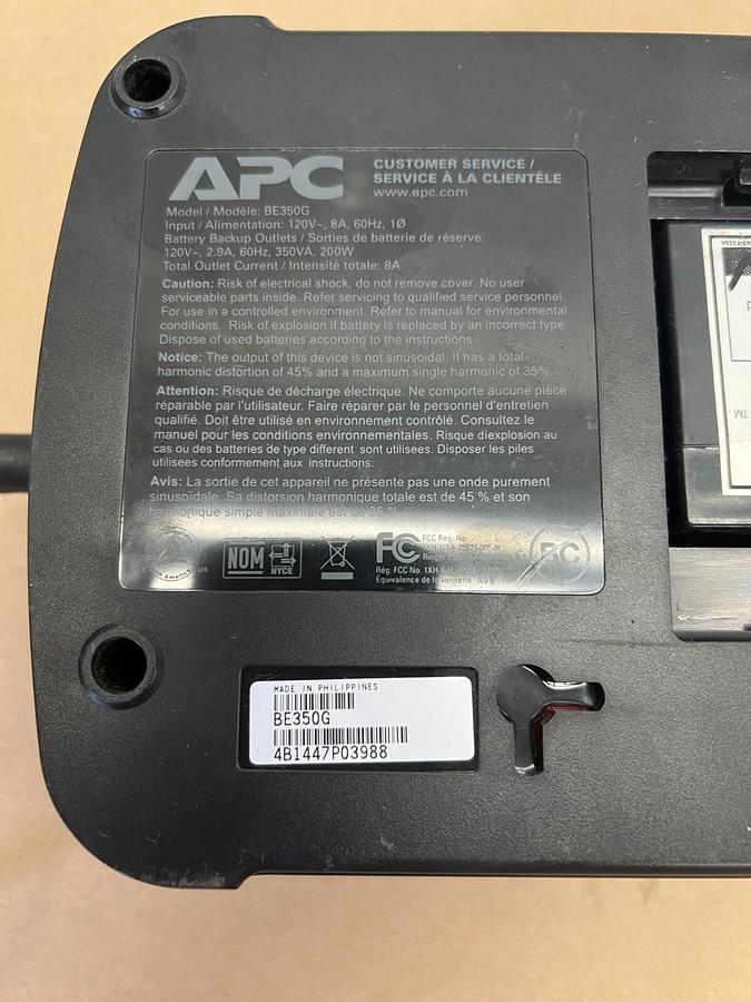 Used APC BE350G Back-UPS 350 Surge Protection with Battery