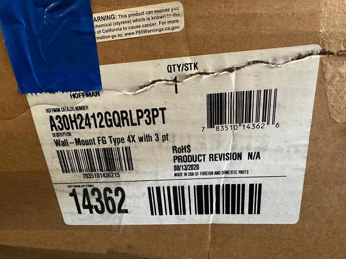 Used Nvent A30H2412GQRLP3PT Wall Mount FG Type 4X with 3PT *NEW*