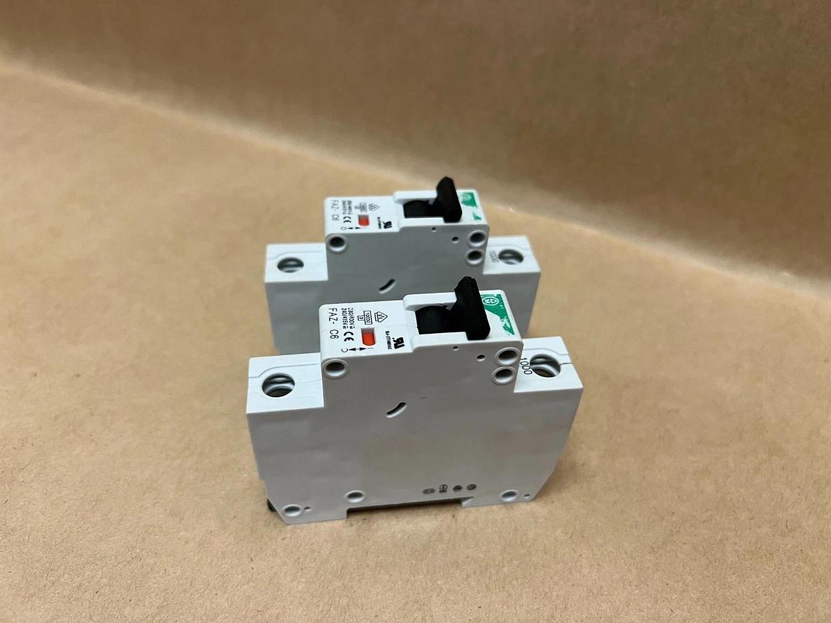 Used Moeller FAZ-C6 Circuit Breaker - Lot of 2