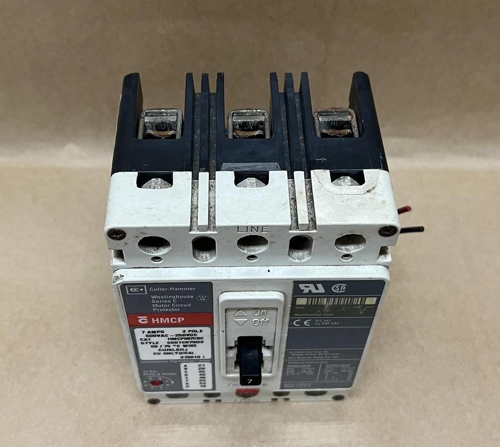 Used Cutler-Hammer/Westinghouse HMCP007C0C 7A, 3 Pole, Ser C Motor Circuit Protector