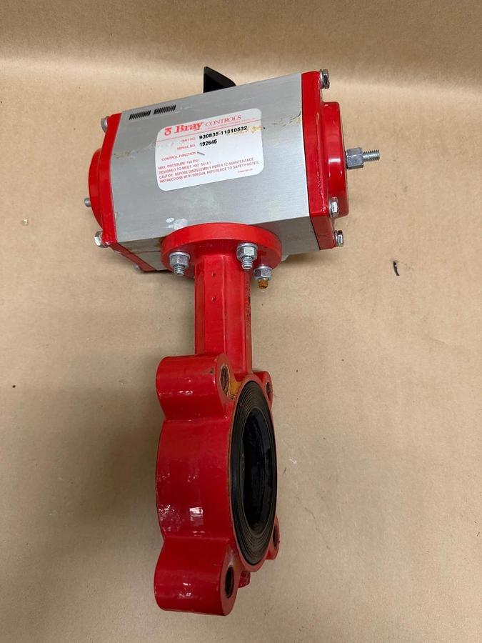 Used Bray 930835-11310532 Pneumatic Actuator w/ 7716V Butterfly Valve