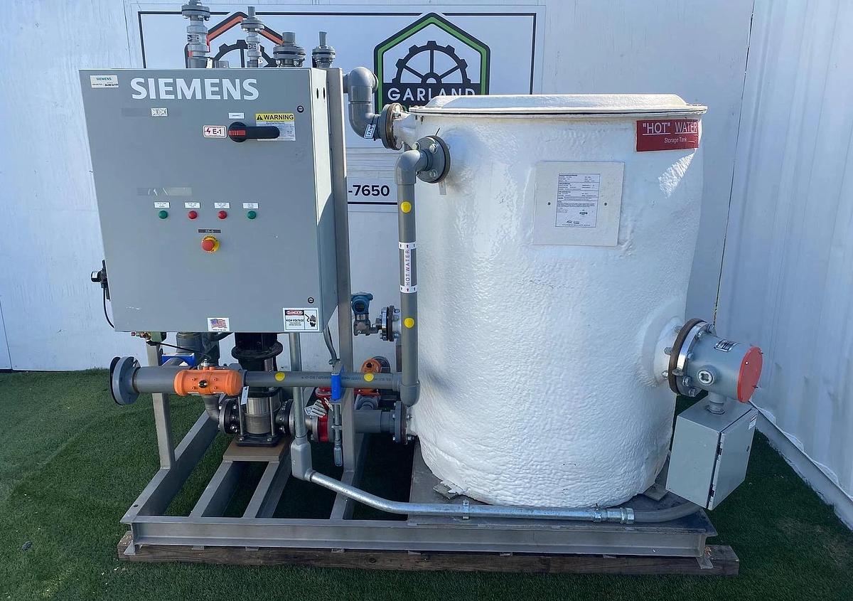 Used CIP Grundfos CRNE15-02 A-FGJ-G-E-HQQE Pump, Siemens Enclosure, 250 Gal Tank