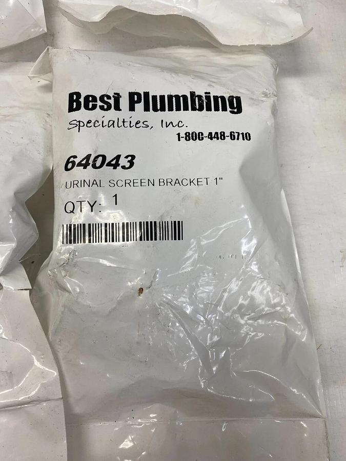 Used Best Plumbing Specialties 64043 Urinal Screen Bracket 1” - Lot of 4
