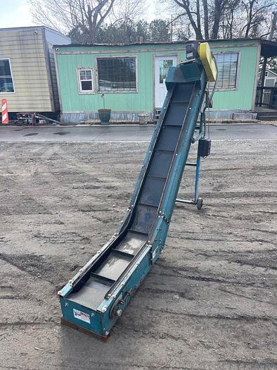 Used Bilt-Rite CL-450 L Shape Incline Cleated Conveyor W:9” L:114”, 1/3Hp DC Motor
