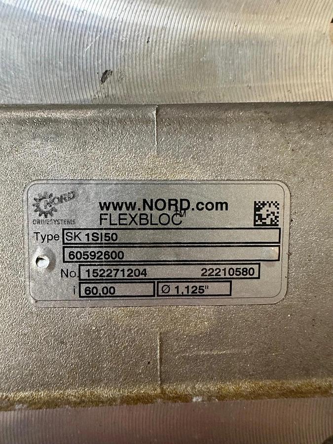Used Nord SK1SI50 Flexbloc Worm Gear, Baldor KM3454 0.25Hp Motor @ 1725Rpm